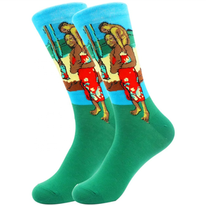 Chaussettes fantaisie personnalisées en gros, série d'art et de peintures à l'huile célèbres, chaussettes pour hommes, chaussettes tendance – Offre spéciale - Product Image 3