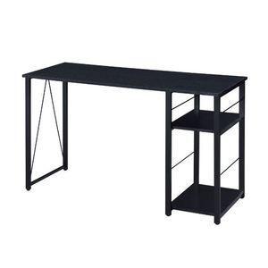 <b>Black</b> Rectangular <b>Computer</b> <b>Desk</b> with 2 Tier Shelf for Writing and Organization - Product Image 1