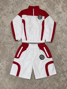 Ensemble veste coupe-vent et short pour homme personnalisé, deux pièces, fermeture éclair, polyester, style streetwear estival, prix de gros - Product Image 3
