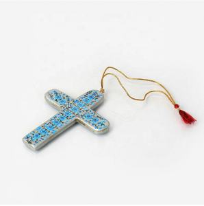 2022 venta nuevo diseño personalizable ignífugo duradero interior/exterior colgante adornos cruzados de Navidad - Product Image 2