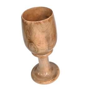 Copa de Madera Hecha a Mano con Revestimiento Metálico, Taza Rústica Marrón para Beber, Cáliz Tradicional, Vajilla Decorativa - Product Image 1