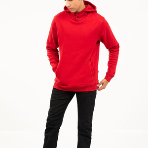 Sudadera con Capucha Roja Premium para Hombre, con Capucha Ajustable, Interior de Felpa Suave, Mangas Largas, Bolsillos Delanteros, Ropa Casual de Calle - Product Image 1