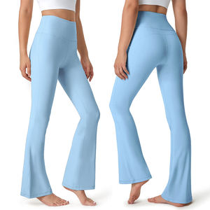 Leggings de yoga évasés taille haute pour femme, de bonne qualité, respirants, coupe ajustée, bleu ciel, pour l'entraînement et le quotidien, toutes saisons - Product Image 4