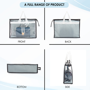 Bolsa de PVC transparente para bolsos de moda, organizador con cremallera, reutilizable, impermeable, portátil, funda para armario y viajes - Product Image 2