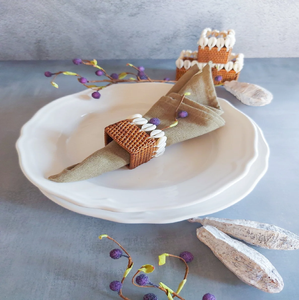 Square hand-woven natural <b>rattan</b> <b>cube</b> napkin rings for modern dining, available at wholesale prices. - Product Image 5