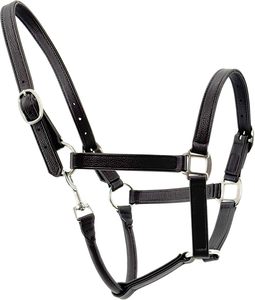 Elegante Cabestro de Cuero Genuino para Caballo, Ajustable, con Hebillas de Latón, Herrajes Resistentes, para Entrenamiento y Equitación, Premium - Product Image 4