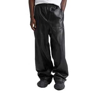 Vente en gros de pantalons décontractés pour hommes en cuir véritable à la mode pantalons longs de haute qualité pantalons en cuir véritable - Product Image 1