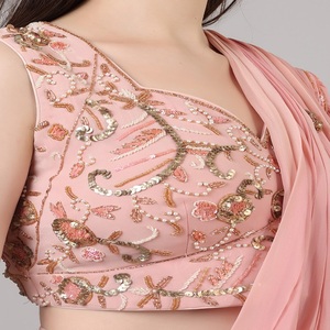 Premium Fashion Outfit Fro Womens Designer <b>Lehenga</b> Choli Peach colour with Pearl Beads & Sequenced work - Product Image 6