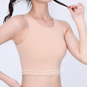 Sujetador deportivo de yoga transpirable y con absorción de sudor para mujer, soporte medio, para ejercicios de alta intensidad, sin espalda, cuello en U, Spandex/Nylon - Product Image 4