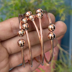Bold Copper Fashion Bangles for Men & Women Accessory for Classic Outfit Styling Rose Gold Plated Copper Alloy Bangles With <b>Ball</b> - Product Image 5