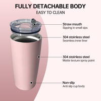 OEM/ODM harga grosir 20oz Tumbler kopi vakum terisolasi dingin panas minum dinding ganda bebas BPA botol air termos