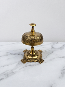 Handmade Vintage Gold Brass Desk <b>Bell</b> Round <b>Service</b> <b>Bell</b> for Hotel Office Home Decor - Product Image 3