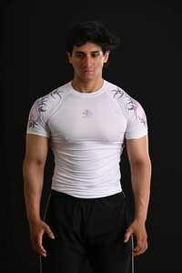 Custom <b>Men's</b> White Rash Guard Full Sleeve <b>Compression</b> <b>Shirt</b> Sublimation Transfer Print Quick Dry UPF50+ Eco-Friendly Sport Top - Product Image 6