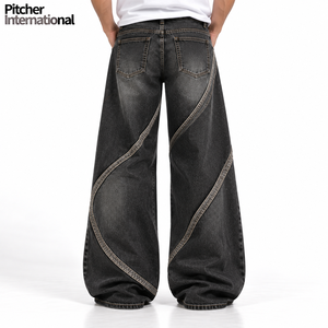 Wholesale mens <b>dark</b> wash <b>jeans</b> Custom mens <b>dark</b> wash <b>jeans</b> <b>Dark</b> wash <b>jeans</b> <b>Indigo</b> Cotton Denim Low MOQ - Product Image 4