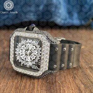Montre pour homme Charm Jewells en acier inoxydable, boîtier de 40 mm, accents de diamants, analogique, luxe, mode, mouvement mécanique, date automatique, fonction push - Product Image 3
