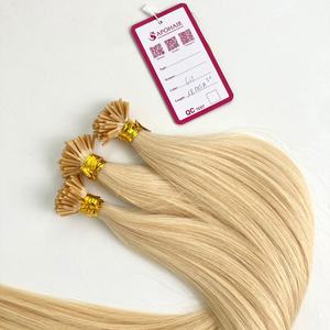 Extensiones de cabello humano ondulado doble dibujado con queratina vietnamita recta sedosa de 18 pulgadas en Rubio 613 - Product Image 2