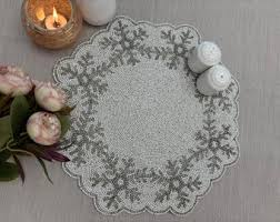 Luxury Handmade Beaded Embroidery Floral Eco-Friendly <b>Round</b> <b>Placemat</b> for Home Use - Product Image 3