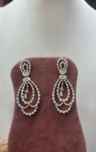 Pendientes largos ovalados brillantes de belleza brillante, pendientes elegantes para mujer para fiesta, accesorios de moda para regalos - Product Image 2