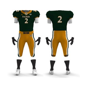 Conjunto de Uniforme de Fútbol Americano Personalizado al por Mayor – Jersey Sublimado Blanco y Verde con Pantalones a Juego |   Uniformes Personalizados para Equipos - Product Image 6
