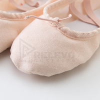 Zapatillas de Ballet de Lona Suave para Mujer y Niña, Transpirables, Flexibles, de Cuero Genuino, para Práctica Diaria y Actuaciones