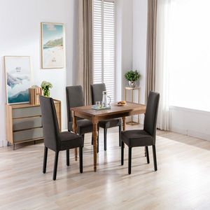 Set di 2 sedie da pranzo Parsons, imbottite in schiuma, rivestimento sfoderabile e lavabile, gambe in legno massello - Product Image 2