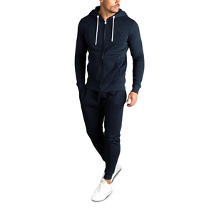 Men's <b>White</b> Hooded Tracksuit Full Zip Sweatshirt <b>Jogger</b> Set Solid Color Casual Wear Breathable Cotton Autumn Outfit - Product Image 6