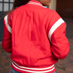 Chaqueta Varsity Acolchada Holgada de Lana 100% de Alta Calidad para Invierno, con Cuello Alto de Piel de Oveja, Estilo Casual Urbano para Mujer - Product Image 2