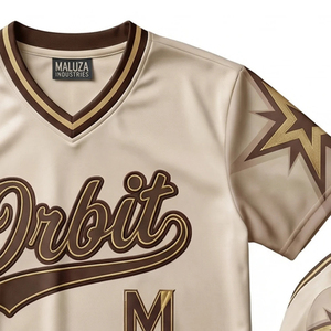 Maillot de baseball personnalisé sublimé respirant à manches courtes col en V imprimé numériquement motif 3D uniforme d'équipe vêtements de sport - Product Image 6