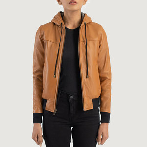 New Arrival Waterproof <b>Covered</b> <b>Button</b> Style Women's Leather Coat Outclass Look Fresh Article Women's Leather Coat - Product Image 4