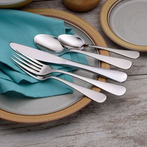 Luxury Stainless Steel <b>Flatware</b> Set Mirror Polish Modern Design Dishwasher Safe Lightweight for Home Wedding Party Dining - Product Image 1