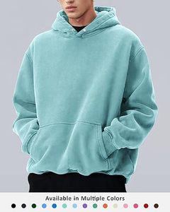 Custom Logo Washed Hoodies Street Fashion Apparel Heavyweight Washed Hoodie Cotton Fleece Sweatshirts Garment Dyed Washed Hoodie - Product Image 2