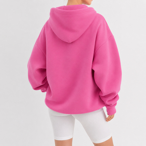 Sudadera con Capucha Oversize para Mujer 2026, Color Liso, Hombros Caídos, Manga Larga, Forro Polar de Algodón, Ropa Casual de Otoño - Product Image 5