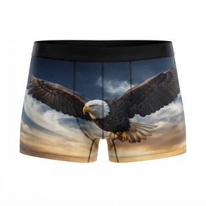 Boxers pour hommes à imprimé éclair, taille mi-haute élastique, respirants, en polyester tricoté, style décontracté - Product Image 2