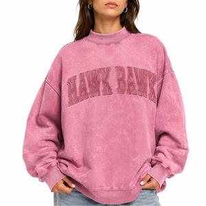 Sweat-shirt à col roulé pour femme, doux, chaud et confortable, style streetwear tendance, à épaules tombantes, manches longues, pour l'automne - Product Image 1