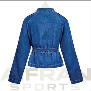 Chaqueta Vaquera Azul para Mujer AIFRAN SPORTS, Manga Larga, Cuello Camisero, Cinturón Ajustable, Abrigo Ecológico con Calefacción para Invierno, 100% Algodón - Product Image 2