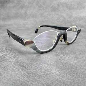 Round Eyeglasses <b>Black</b> <b>Frame</b> with <b>Gold</b> Accents Craft Style Handmade Adjustable Design Eco-Friendly Buffalo Horn Material - Product Image 3