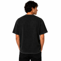 T-shirt personnalisé vintage délavé à l'acide pour homme, coupe oversize, style streetwear décontracté, avec impression graphique DTF