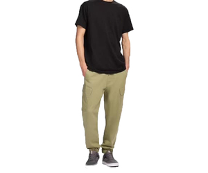 Men's Olive Green <b>Pants</b> Elastic Waist Midweight Cotton Casual Joggers With Side Pockets Spring Wear Customized color and design - Product Image 1