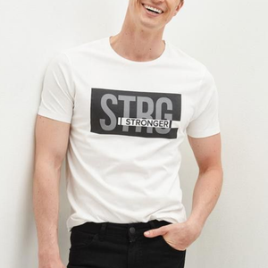 เสื้อยืดคอตตอนพิมพ์ลายขายส่งสำหรับผู้ชาย 260 GSM เนื้อหนา ระบายอากาศได้ดี กันยับ รับทำโลโก้ตามสั่ง แขนสั้น เสื้อยืดผู้ชายแบบ OEM - Product Image 3