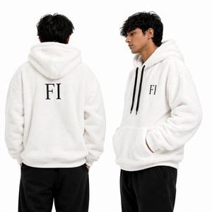 Sweat-shirts à capuche en sherpa pour hommes, surdimensionnés, avec logo brodé, sweat-shirt d'hiver, streetwear personnalisé, pull Y2K, fournisseur en gros de mode aux États-Unis - Product Image 3