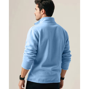 Men's Women's Oversized <b>Mock</b> <b>Neck</b> Half Zip Sweatshirt Plain Cotton Custom Logo Streetwear <b>Top</b> - Product Image 5