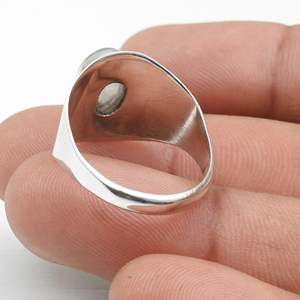 925 Sterling <b>Silver</b> <b>Ring</b> <b>For</b> <b>Men</b> & Women Handmade Bohemian Statement <b>Ring</b> Comes With Oval Cut Rainbow Moonstone Gemstone - Product Image 4