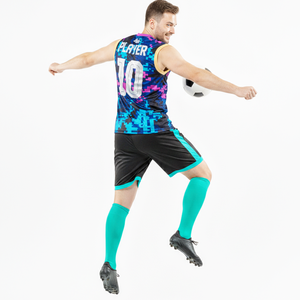 Ensemble de course sans manches personnalisé avec nom d'équipe, col en V multi-détails, respirant, séchage rapide, avec services OEM - Product Image 3