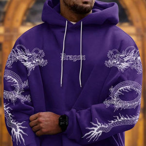 Sudadera con capucha para hombre, estilo streetwear, corte holgado, tela gruesa, informal, para gimnasio, para la moda de invierno - Product Image 1