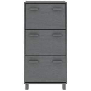 Meuble à chaussures en pin massif de taille moyenne, gris foncé, design élégant - Product Image 3