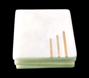 White Stone <b>Coaster</b> Set, Natural Marble <b>Drink</b> <b>Coasters</b> <b>for</b> Kitchen and Dining Table - Product Image 2