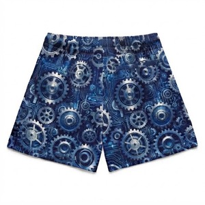 Unisex custom Gear Pattern Board <b>Shorts</b> Mid Waist Drawstring Quick Dry Casual <b>Swimwear</b> Sublimation Print Polyester <b>Short</b> <b>Shorts</b> - Product Image 2
