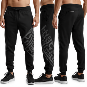 Contemporary Men's Jogger <b>Pants</b> Featuring Velocity Print Graphics Premium Athletic Construction and Modern Streetwear Appeal - Product Image 3