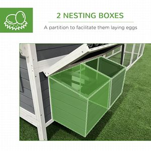 Pollaio Extra Large per 162 Galline con Maniglia, Casetta in Legno per Galline con Tetto in PVC, Gabbia per Quaglie con 2 Nidi e Vassoio Estraibile - Product Image 5