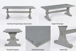 Mesa de Comedor Diora de Madera de Teca Sólida, Ecológica y Duradera, Diseño Minimalista Refinado, Acabado Natural, Elegante para el Interior del Comedor - Product Image 6